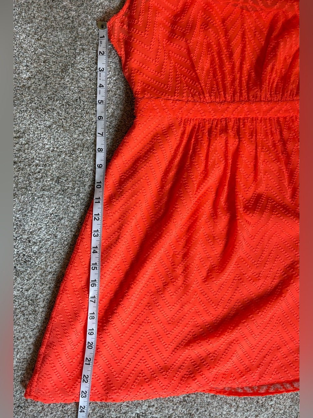 J. Crew Neon Orange Lace-Overlay Sleeveless Dress - Picture 6 of 6